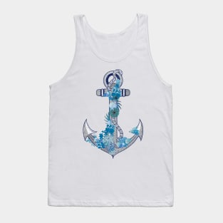 Anchor of a ship with corals and shells Tank Top